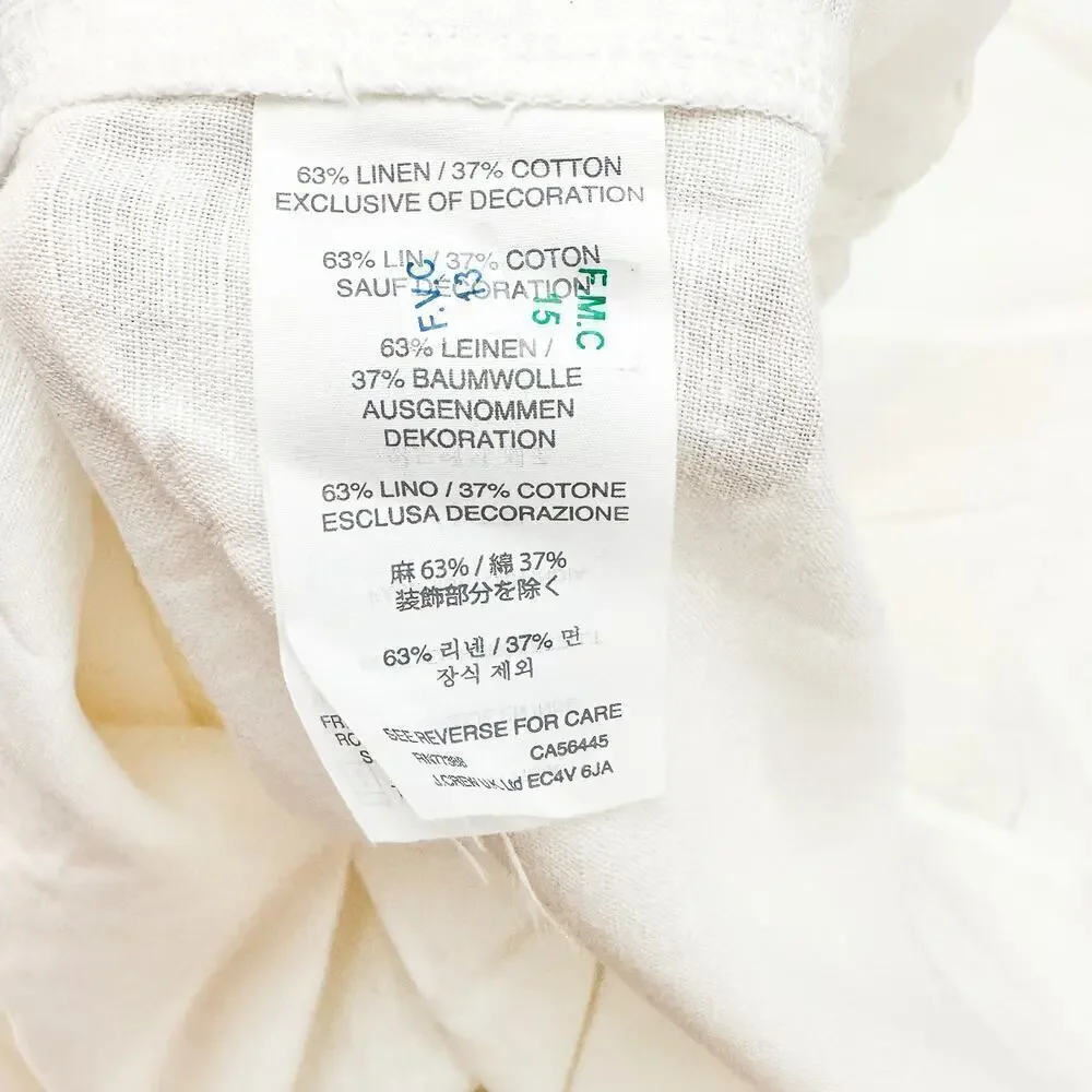 J. Crew Embroidered Linen Short Sleeve Top Size Small